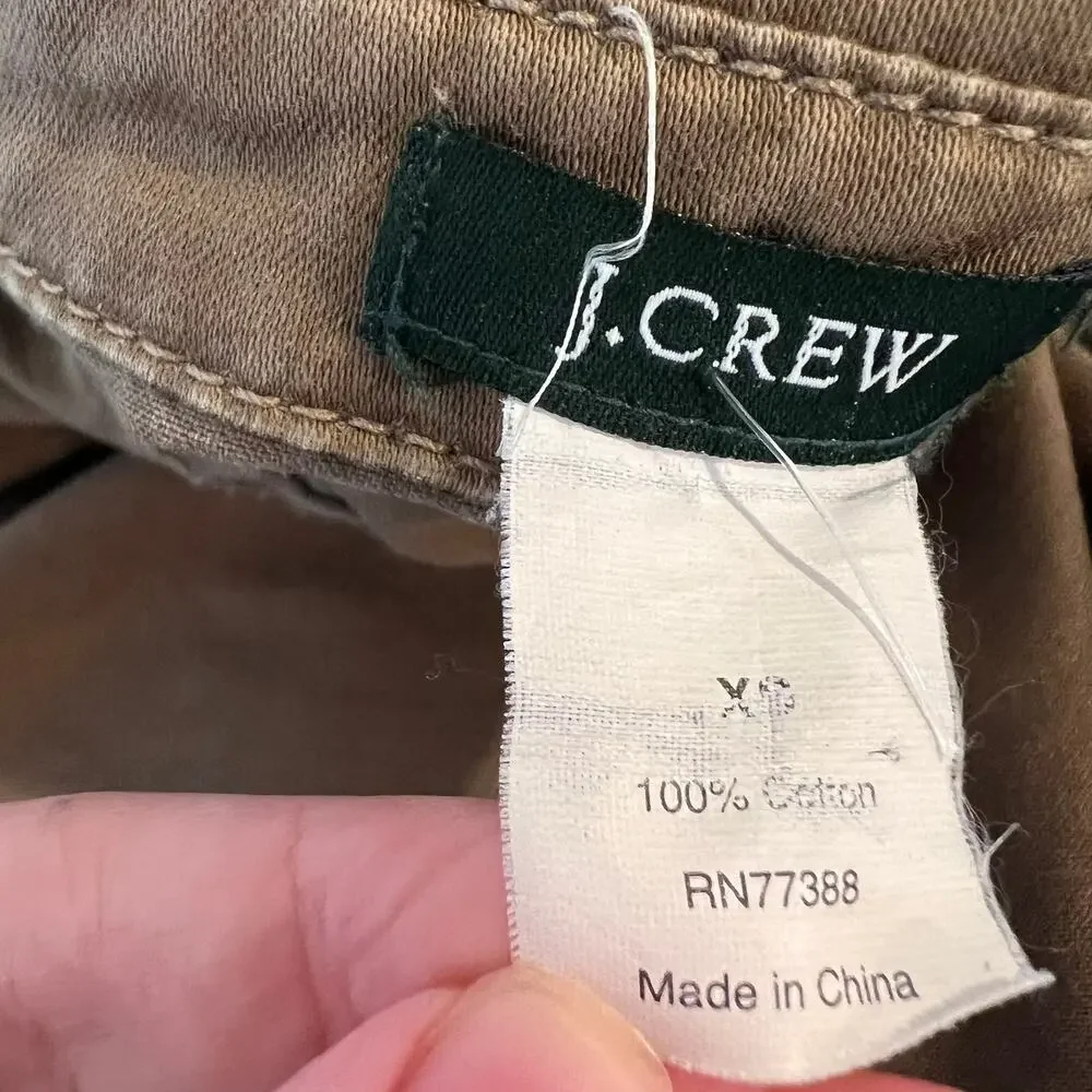 Vintage Y2K J Crew Military Utility Cargo Jacket size XS Cotton Belted Tan - Picture 10 of 14